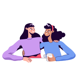 Pessoas abraçadas conversando